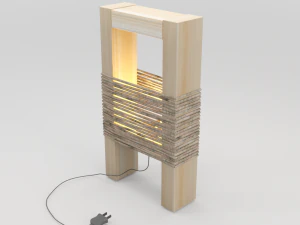 wooden modern lamp 3D Model