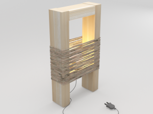 wooden modern lamp 3D 模型