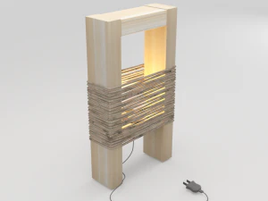 wooden modern lamp 3D Model