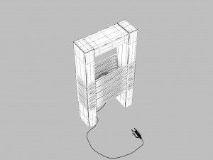 wooden modern lamp 3D 模型