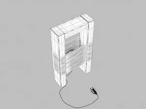 wooden modern lamp 3D Model