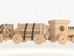 toy of wooden locomotive Modelo 3D