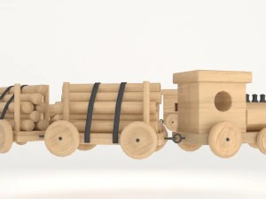 toy of wooden locomotive 3D Model