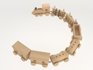toy of wooden locomotive Modelo 3D