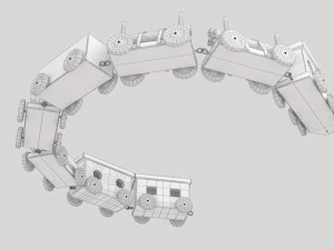toy of wooden locomotive 3D Model