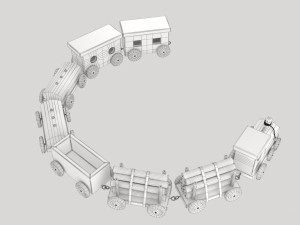 toy of wooden locomotive Modelo 3D