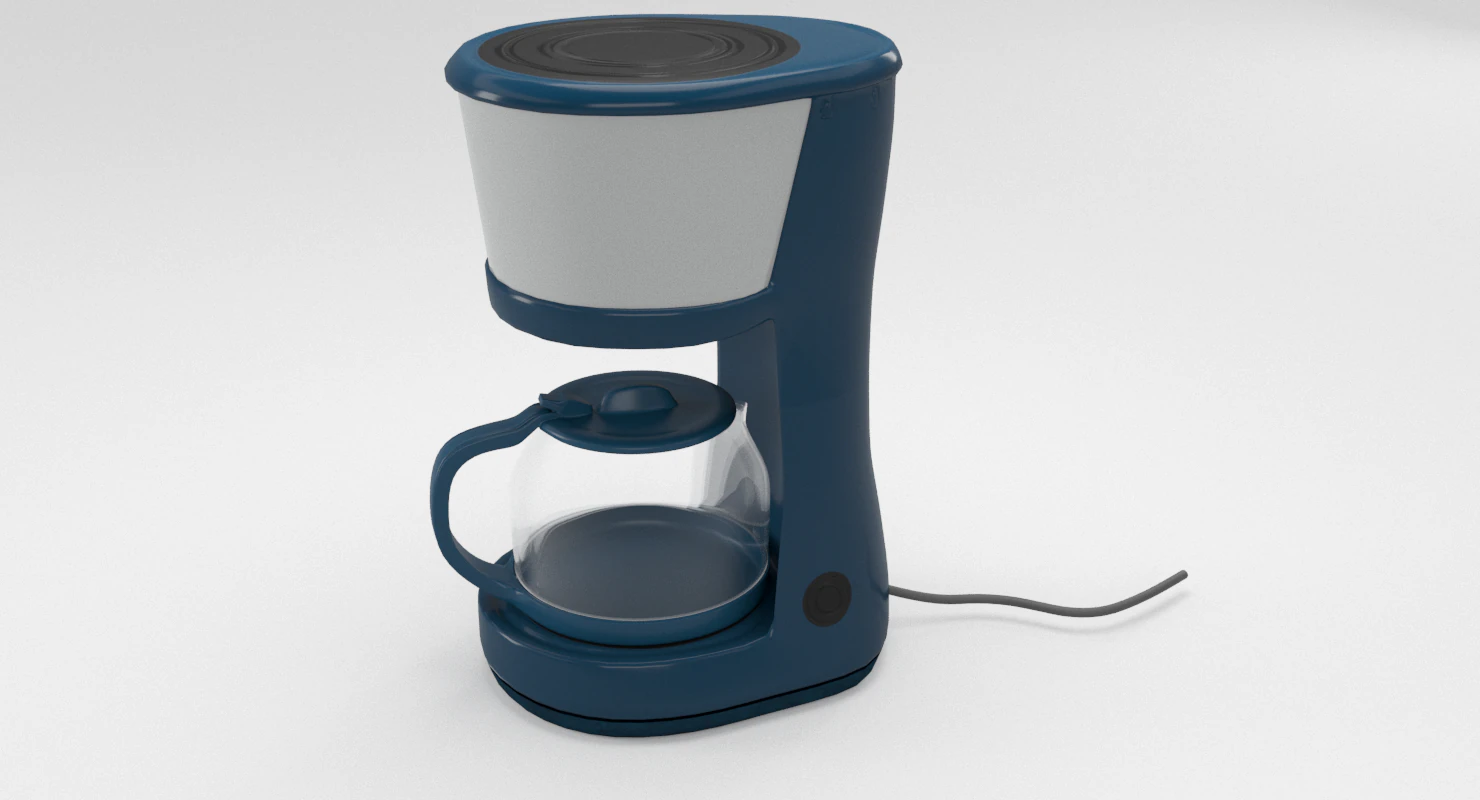 metal coffee maker 3D Model .c4d .max .obj .3ds .fbx .stl .blend 