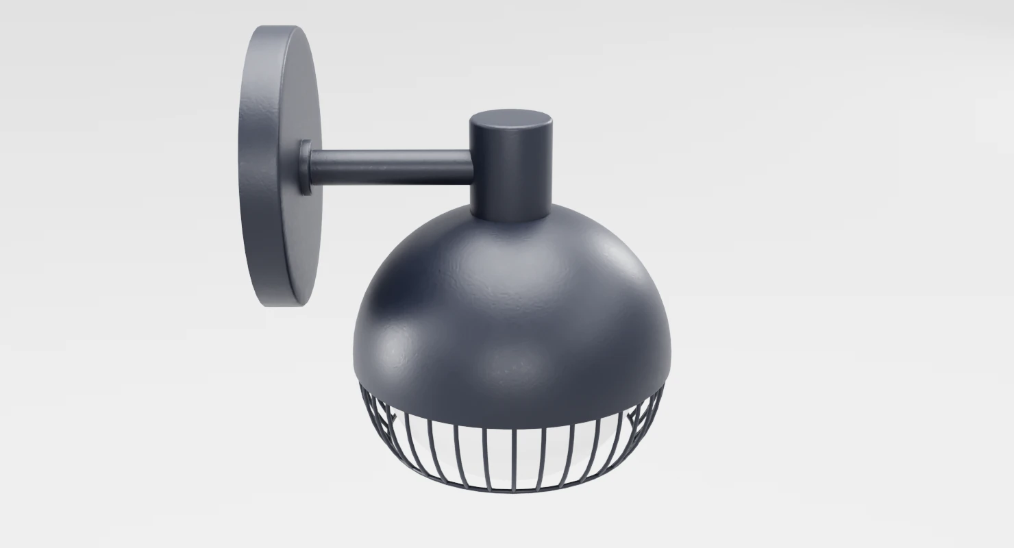 cage matte black sconce 3D Model .c4d .max .obj .3ds .fbx .stl .blend 