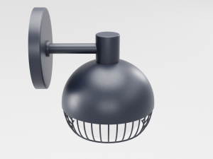 cage matte black sconce 3D Model