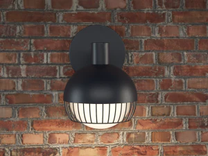 cage matte black sconce 3D Model