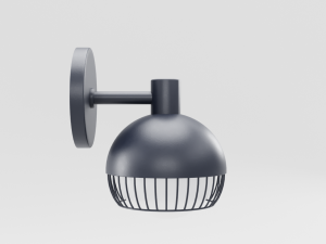 cage matte black sconce 3D 모델