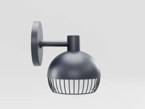 cage matte black sconce 3D Model