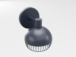 cage matte black sconce 3D 모델