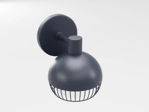 cage matte black sconce 3D Model