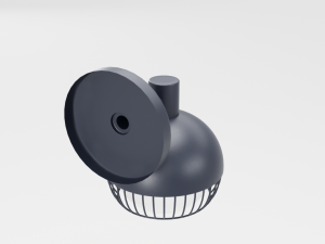 cage matte black sconce 3D 모델