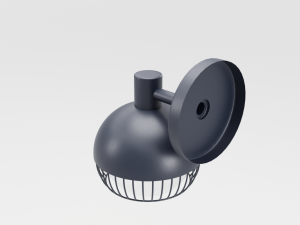 cage matte black sconce 3D 모델