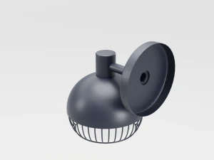cage matte black sconce 3D Model