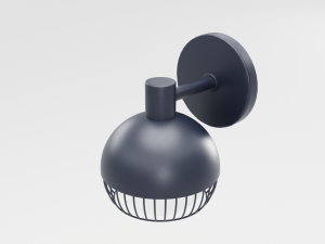 cage matte black sconce 3D 모델