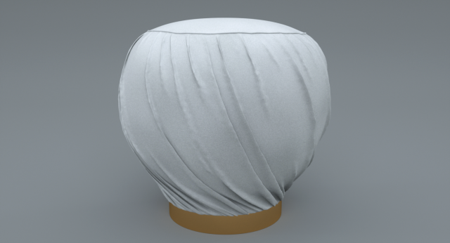 pleated grey ottoman-stool 3D Модель .c4d .max .obj .3ds .fbx .stl .blend 