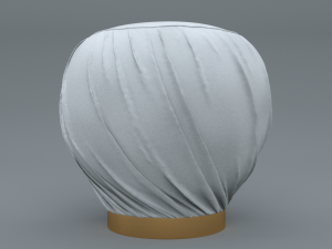 pleated grey ottoman-stool 3D Модель
