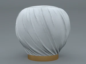 pleated grey ottoman-stool 3D Model