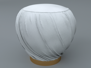 pleated grey ottoman-stool 3D Модель