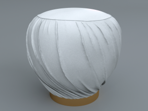 pleated grey ottoman-stool 3D Модель