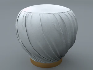 pleated grey ottoman-stool 3D Model