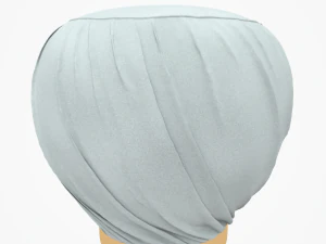 pleated grey ottoman-stool 3D Model