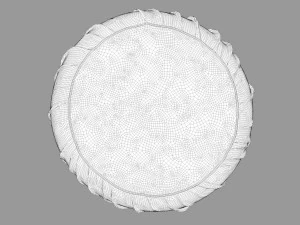 pleated grey ottoman-stool 3D Model