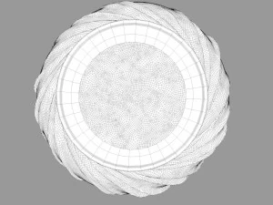 pleated grey ottoman-stool 3D Model