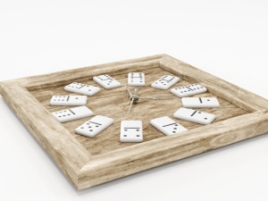 wooden domino clock 3D 모델