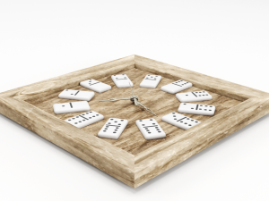 wooden domino clock 3D 모델