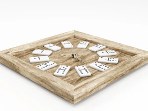 wooden domino clock 3D Model