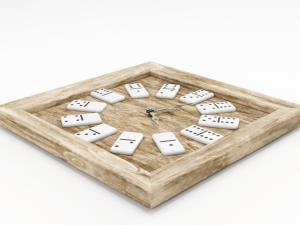 wooden domino clock 3D 모델