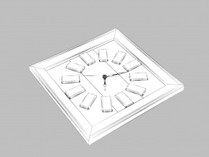 wooden domino clock 3D 모델
