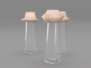 盐和胡椒玻璃瓶 3D 模型