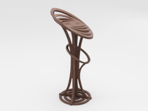 modern wooden chair Model 3D