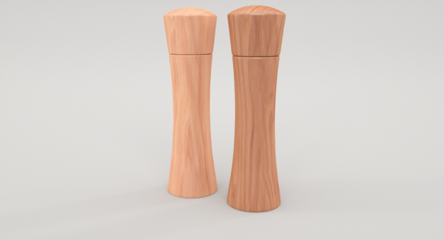 wooden salt and pepper mill 3D मॉडल .c4d .max .obj .3ds .fbx .stl .blend 