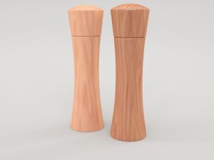 wooden salt and pepper mill 3D Model