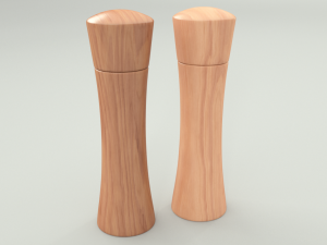 wooden salt and pepper mill 3D मॉडल