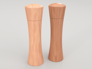 wooden salt and pepper mill 3D मॉडल