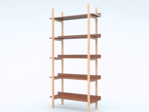 stax walnut bookcase 3D Model