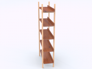 stax walnut bookcase 3D Модель