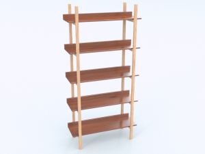 stax walnut bookcase 3D Модель