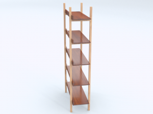 stax walnut bookcase 3D Модель