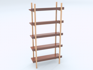 stax walnut bookcase 3D Модель