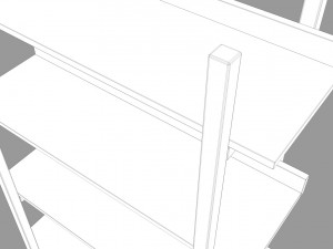 stax walnut bookcase 3D Модель