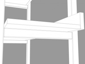 stax walnut bookcase 3D Модель