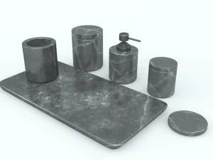 accesorios de baño de mármol negro Modelo 3D